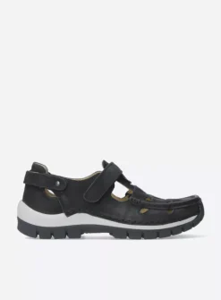 Wolky Move - zwart nubuck<DAMES Bandschoenen