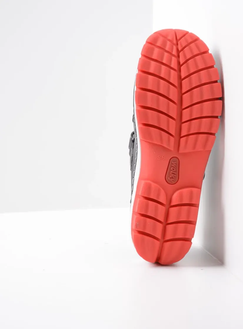 Wolky Move - zwart zomer leer<DAMES Bandschoenen