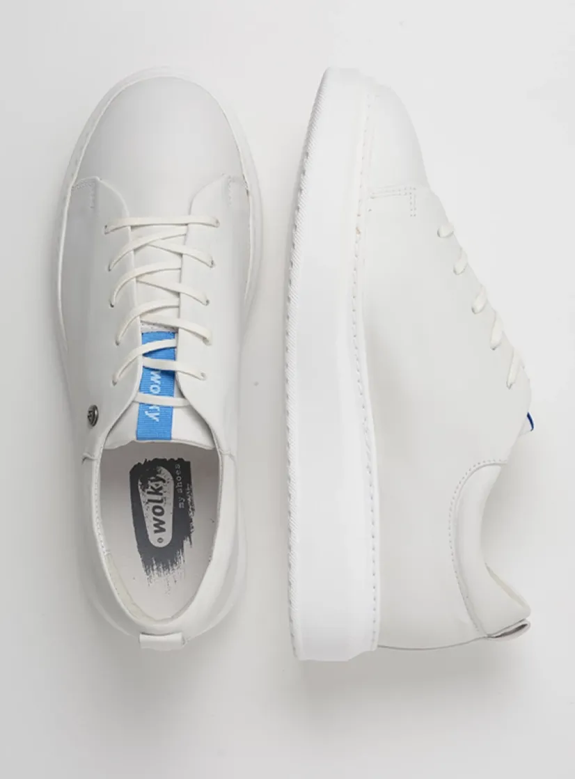 Wolky Move it HV - wit leer<DAMES Lage Veterschoenen|Herfst/Winter