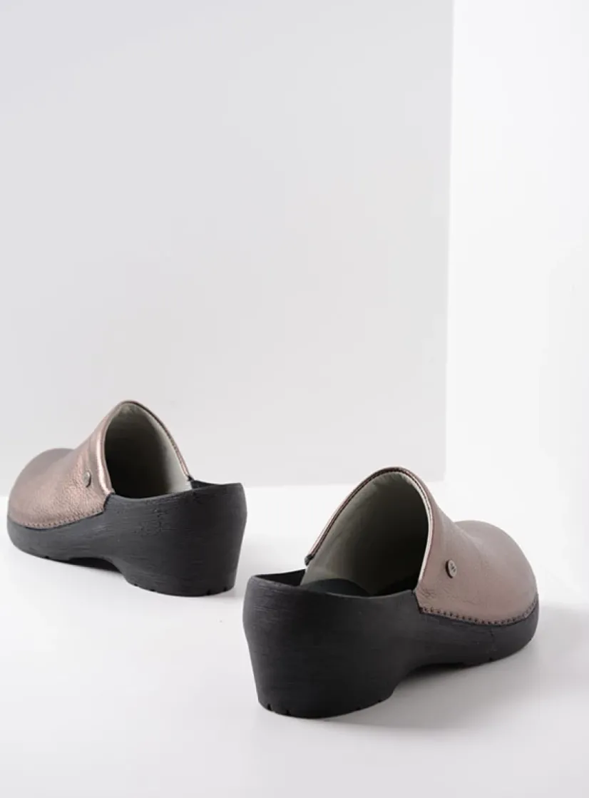 Wolky Multi Clog - brons leer<DAMES Klompen|Herfst/Winter