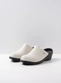 Wolky Multi Clog - creme wit leer<DAMES Klompen|Herfst/Winter