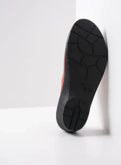 Wolky Multi Clog - rood leer<DAMES Klompen|Herfst/Winter