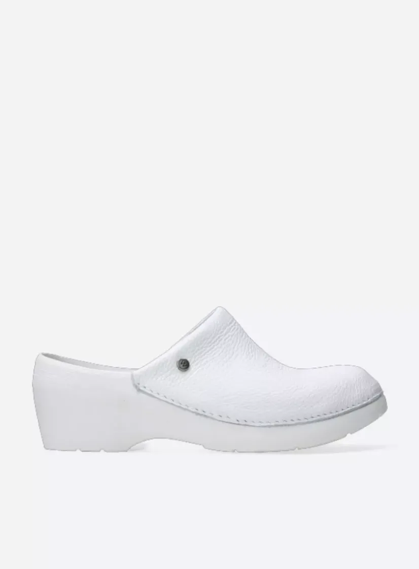 Wolky Multi Clog - wit leer<DAMES Klompen|Herfst/Winter