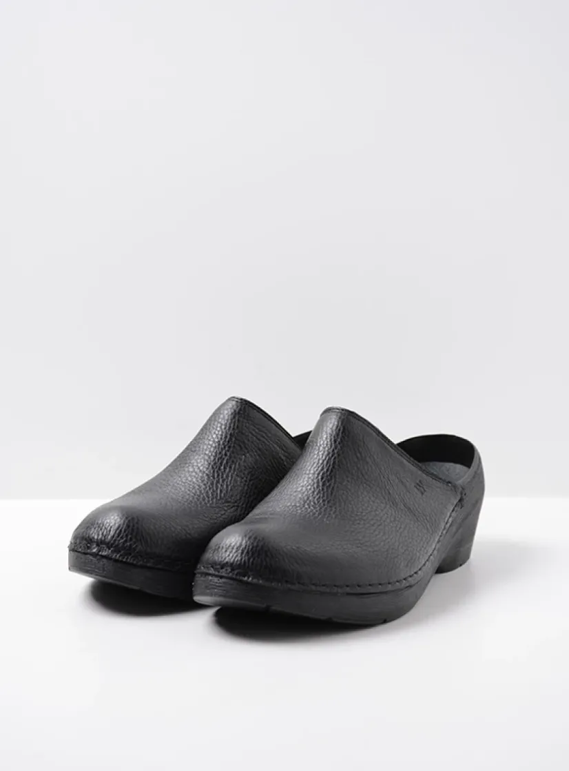 Wolky Multi Clog - zwart leer<DAMES Klompen|Herfst/Winter