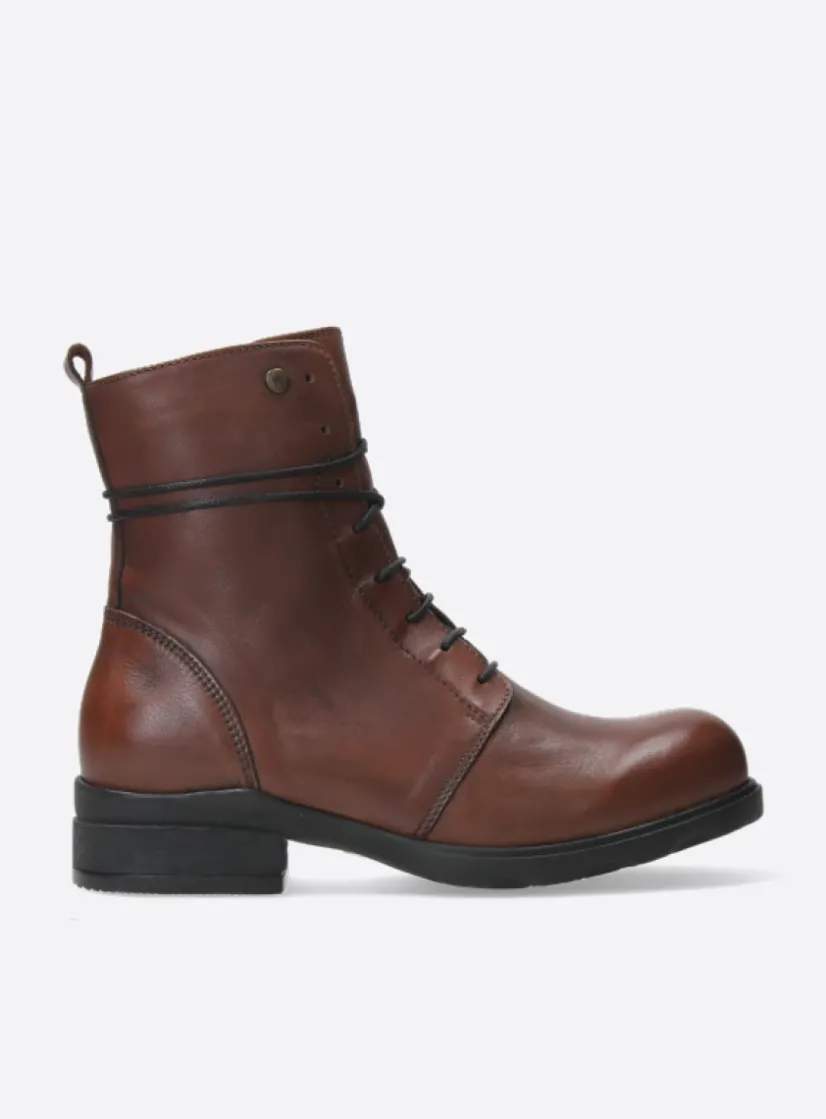 Wolky Murray HV - cognac leer<DAMES Herfst/Winter|Biker Boots
