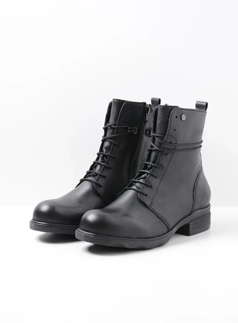 Wolky Murray HV - zwart leer<DAMES Herfst/Winter|Biker Boots