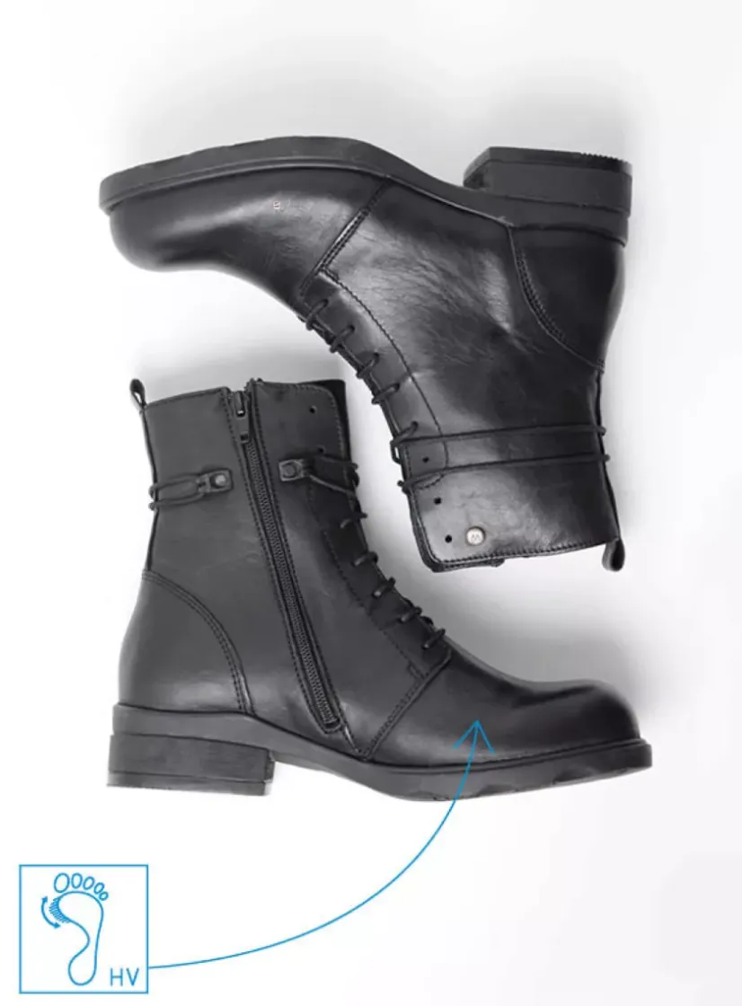 Wolky Murray HV - zwart leer<DAMES Herfst/Winter|Biker Boots