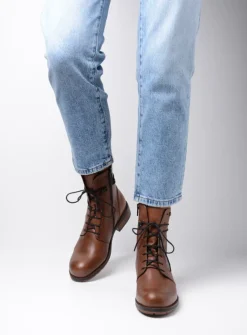 Wolky Murray XW - cognac leer<DAMES Veterlaarzen|Herfst/Winter