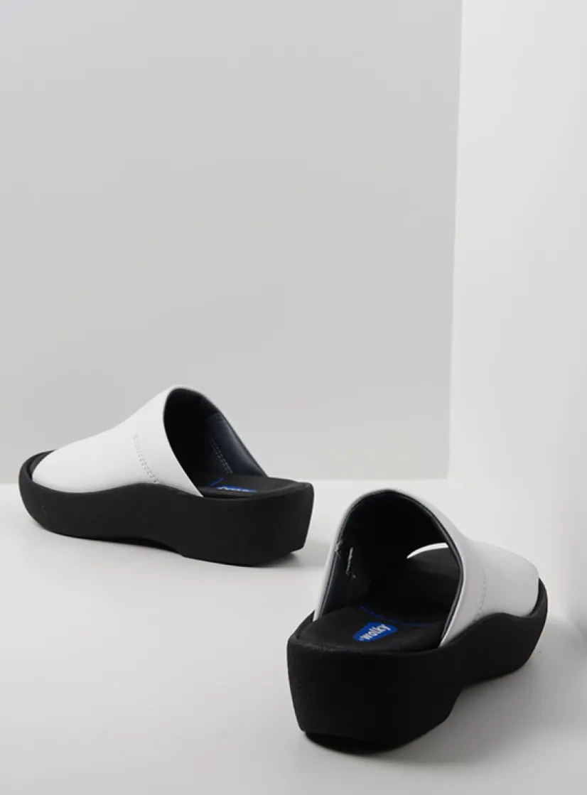 Wolky Nassau - wit leer<DAMES Slippers