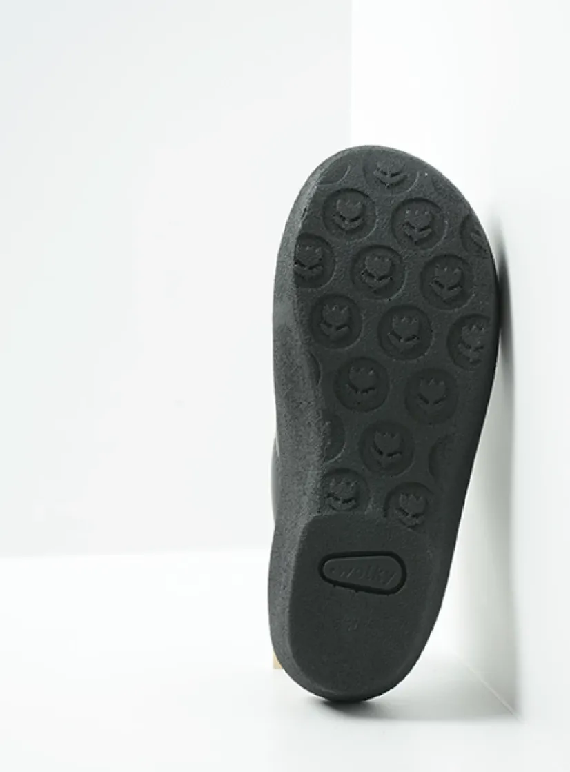 Wolky Nassau - zwart leer<DAMES Slippers