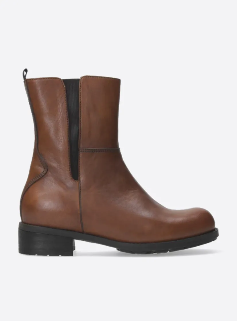 Wolky Neola HV - 20430 cognac leer<DAMES Halfhoge Laarzen|Herfst/Winter
