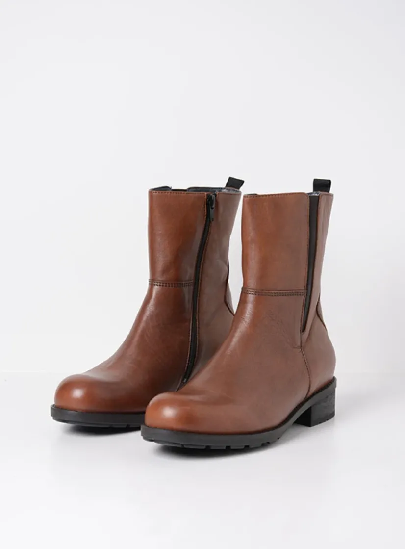 Wolky Neola HV - 20430 cognac leer<DAMES Halfhoge Laarzen|Herfst/Winter