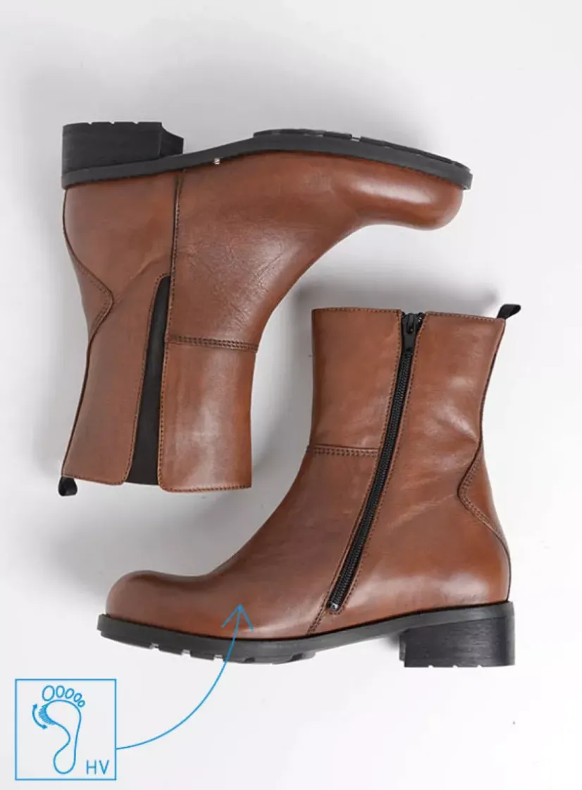 Wolky Neola HV - 20430 cognac leer<DAMES Halfhoge Laarzen|Herfst/Winter