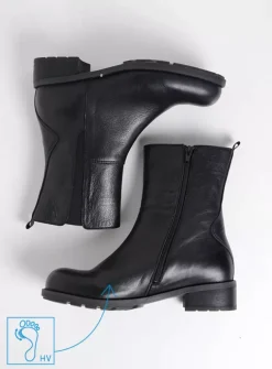 Wolky Neola HV - zwart leer<DAMES Halfhoge Laarzen|Herfst/Winter