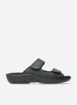 Wolky Nepeta - zwart leer<DAMES Slippers