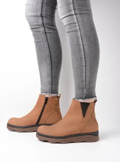 Wolky Nigata - cognac nubuck<DAMES Herfst/Winter|Enkellaarsjes