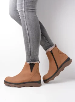 Wolky Nigata - cognac nubuck<DAMES Herfst/Winter|Enkellaarsjes