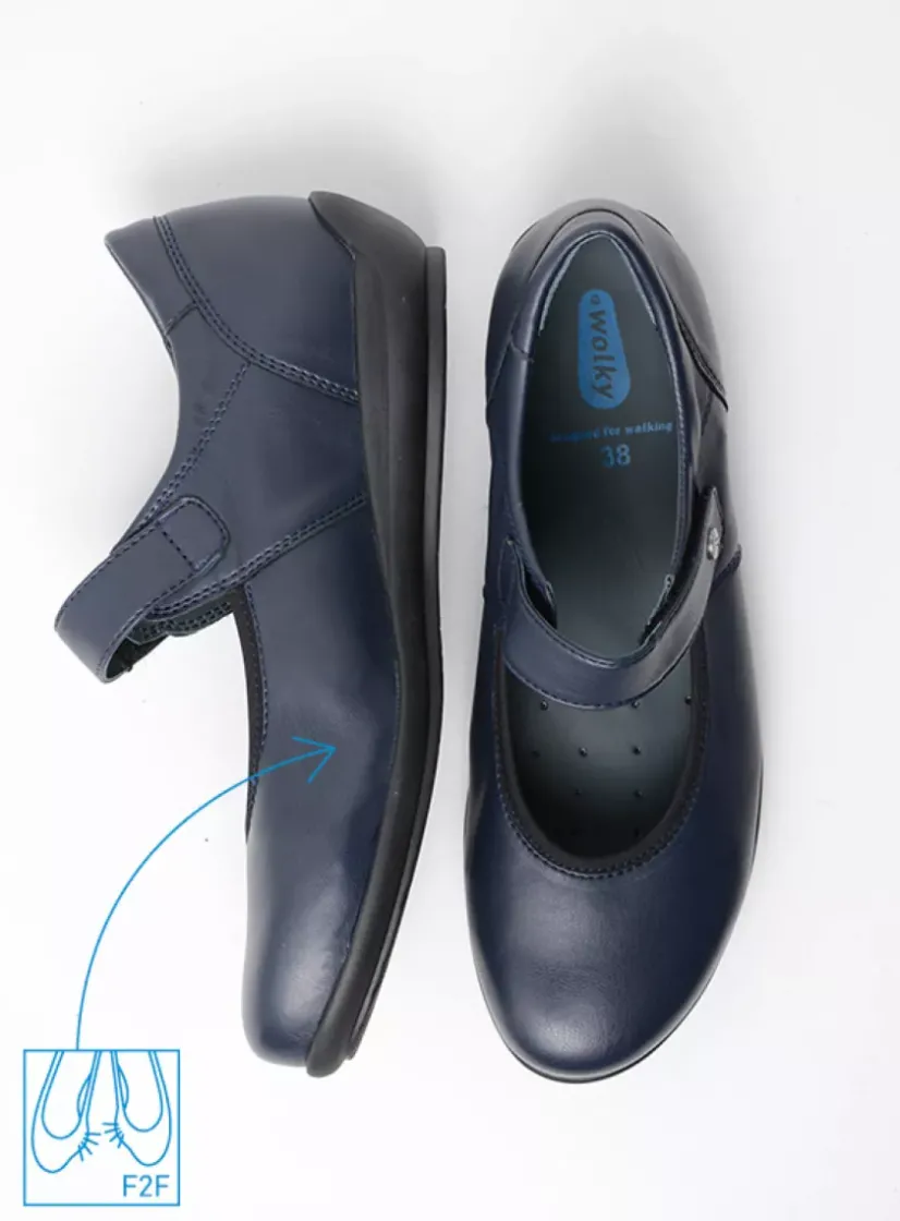 Wolky Noble F2F - blauw biocare<DAMES Herfst/Winter|Bandschoenen