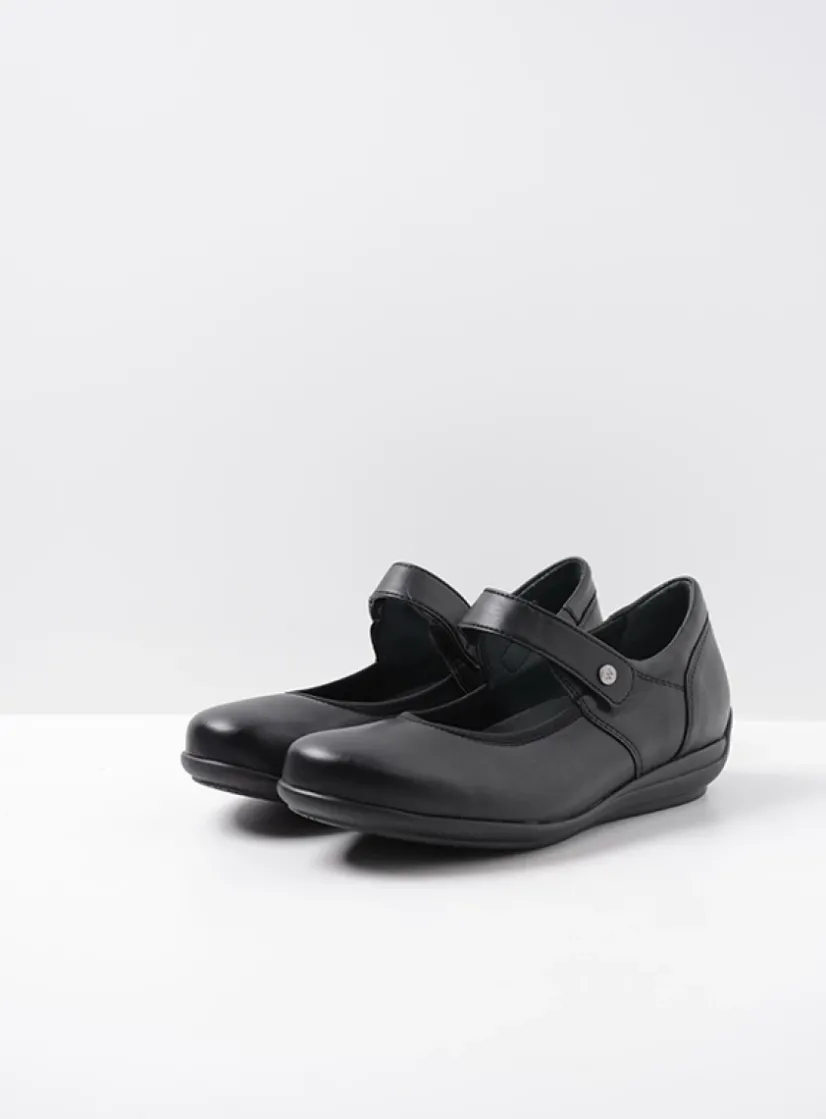 Wolky Noble F2F - zwart biocare<DAMES Herfst/Winter|Bandschoenen