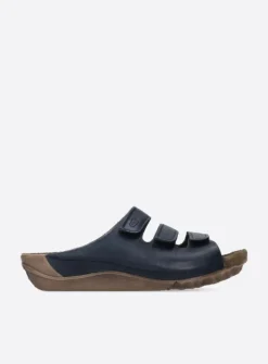 Wolky Nomad - blauw leer<DAMES Slippers