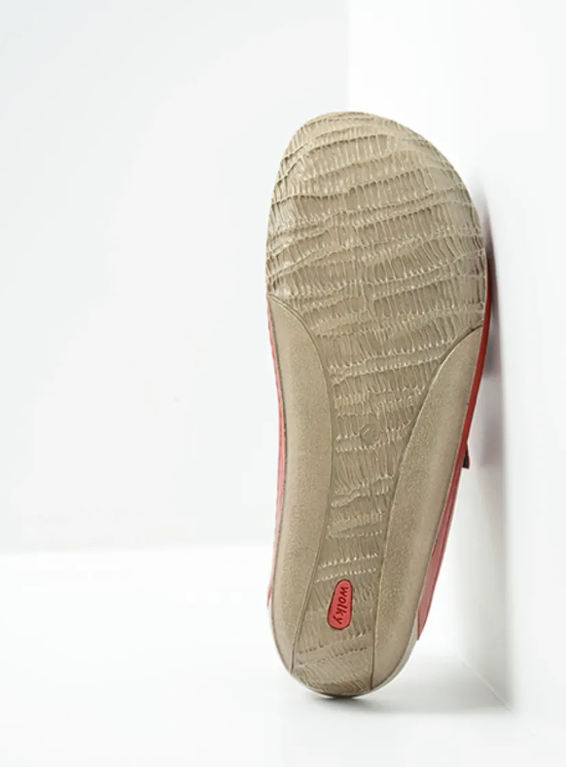 Wolky Nomad - rood geolied leer<DAMES Slippers