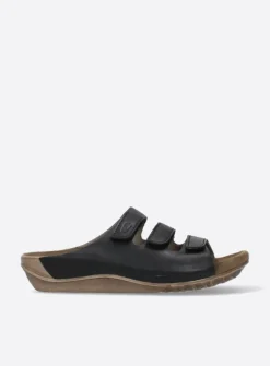Wolky Nomad - zwart geolied leer<DAMES Slippers