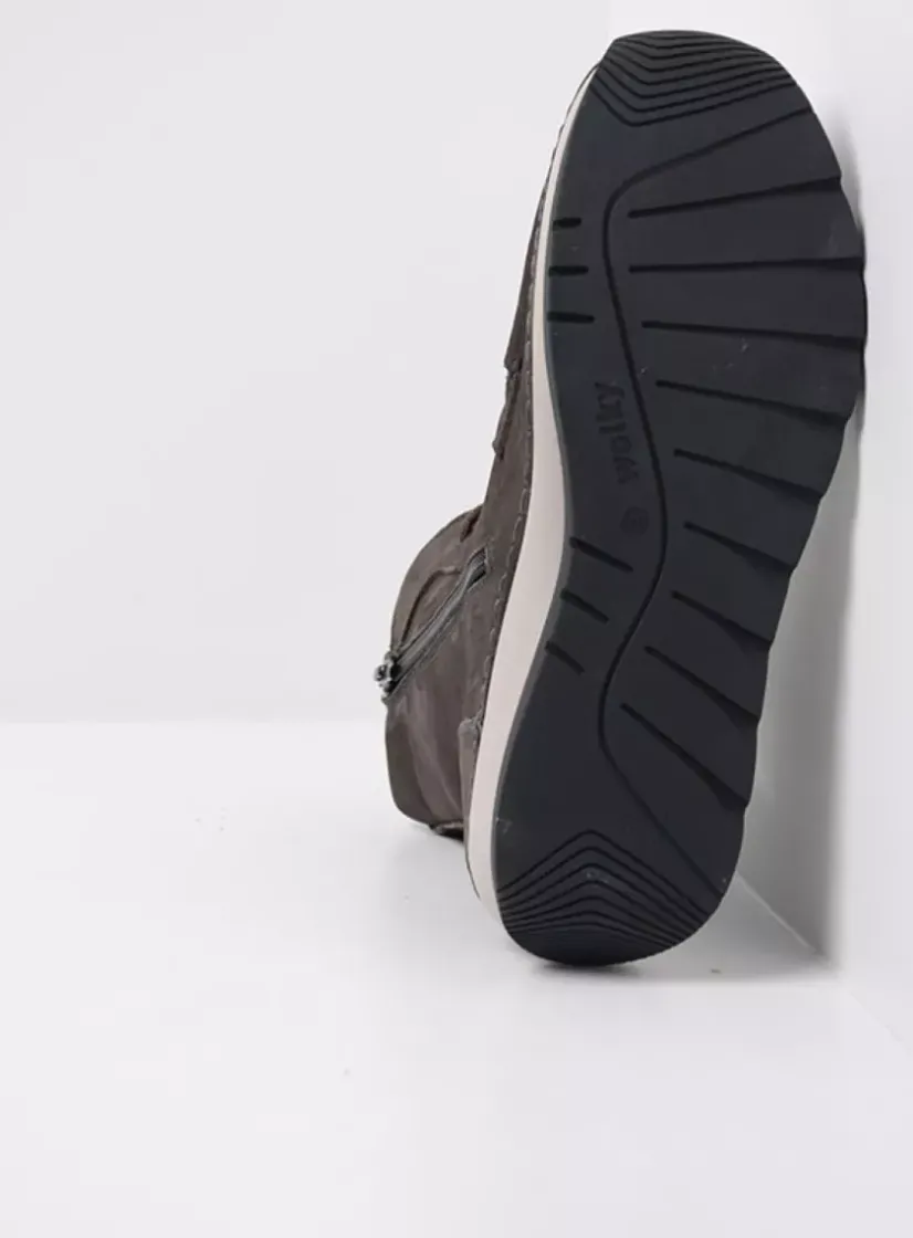 Wolky Ocean - asfalt nubuck<DAMES Hoge Veterschoenen|Veterlaarzen