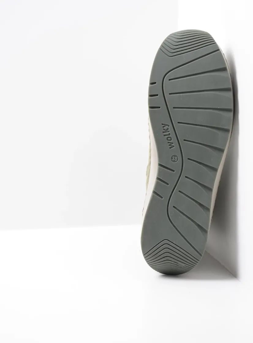 Wolky Ocean - grijsgroen nubuck<DAMES Hoge Veterschoenen|Veterlaarzen