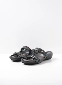 Wolky O'Connor - zwart/blauw suede<DAMES Slippers