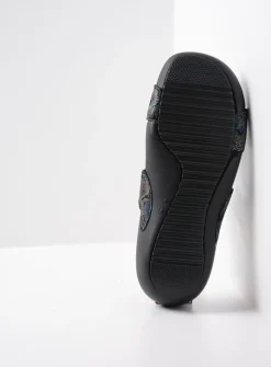 Wolky O'Connor - zwart/blauw suede<DAMES Slippers