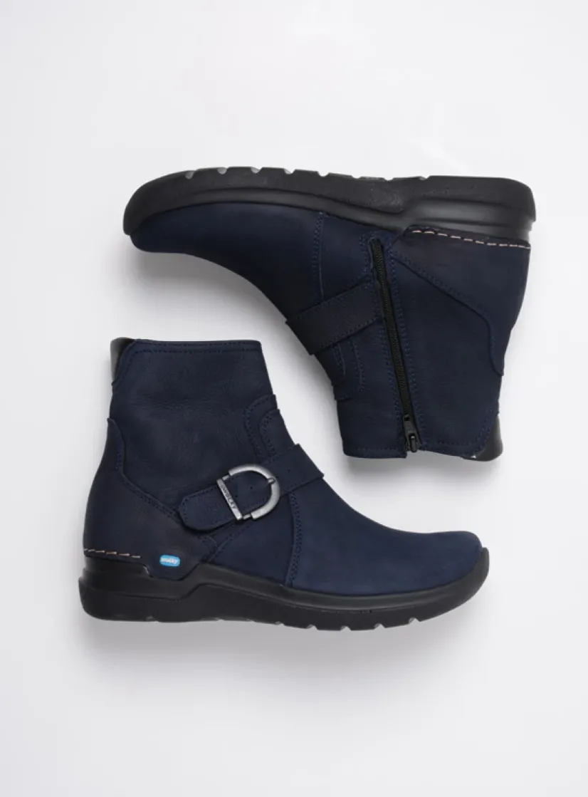 Wolky Okay - blauw nubuck<DAMES Wandelschoenen|Herfst/Winter