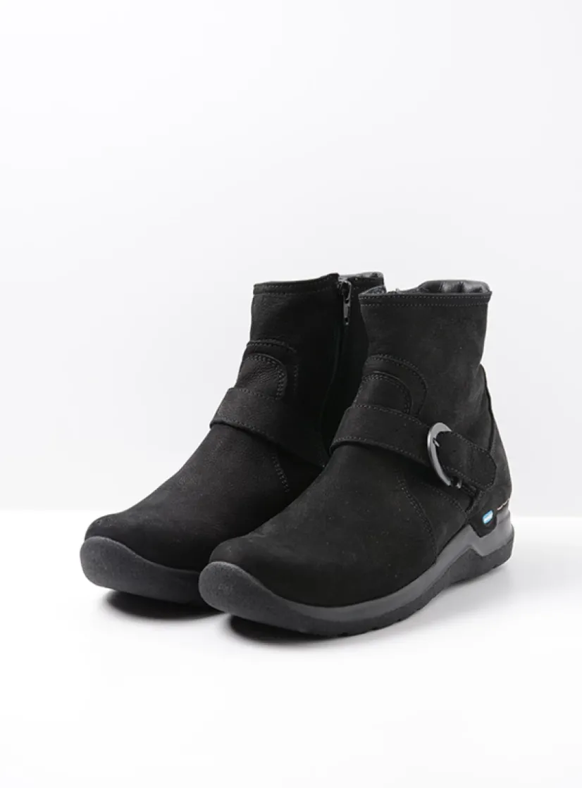 Wolky Okay - zwart nubuck<DAMES Wandelschoenen|Herfst/Winter