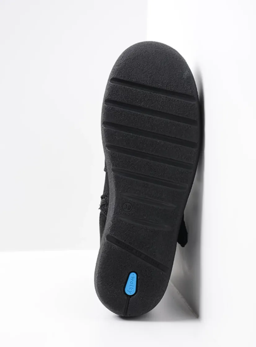 Wolky Okay - zwart nubuck<DAMES Wandelschoenen|Herfst/Winter