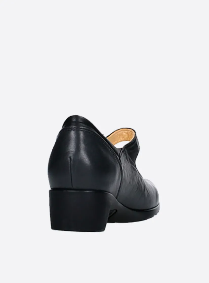 Wolky Opal - zwart leer<DAMES Bandschoenen