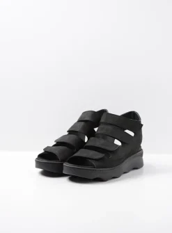 Wolky Oro - zwart nubuck<DAMES Sandalen