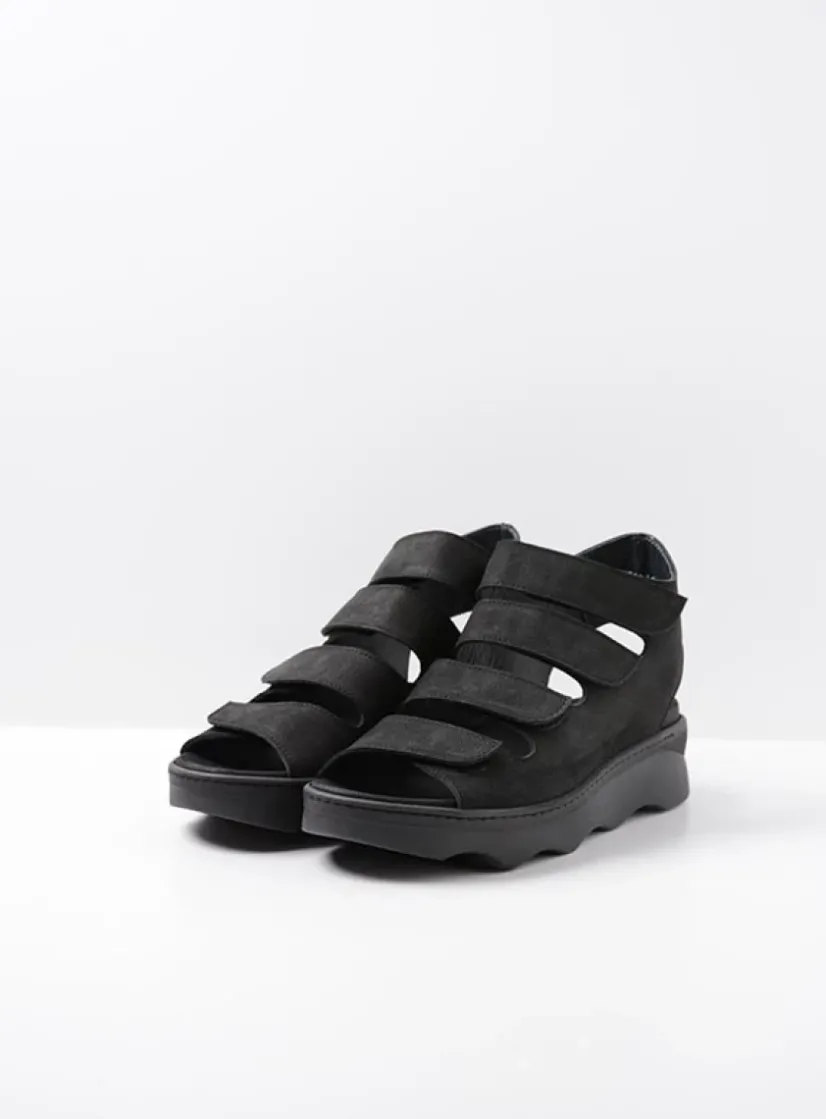 Wolky Oro - zwart nubuck<DAMES Sandalen