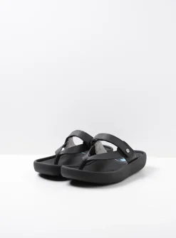 Wolky Peace - zwart leer<DAMES Slippers
