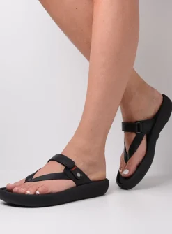 Wolky Peace - zwart leer<DAMES Slippers