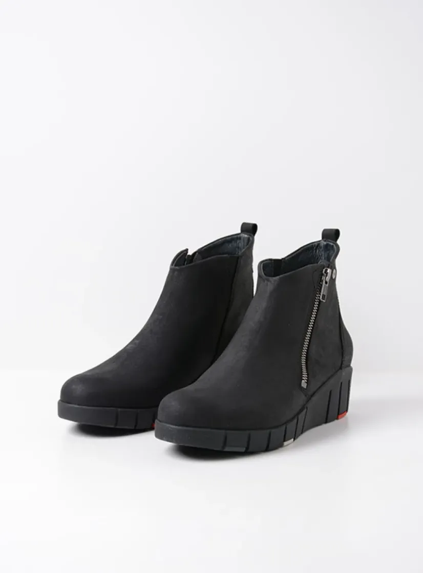 Wolky Phoenix HV - zwart nubuck<DAMES Herfst/Winter|Enkellaarsjes