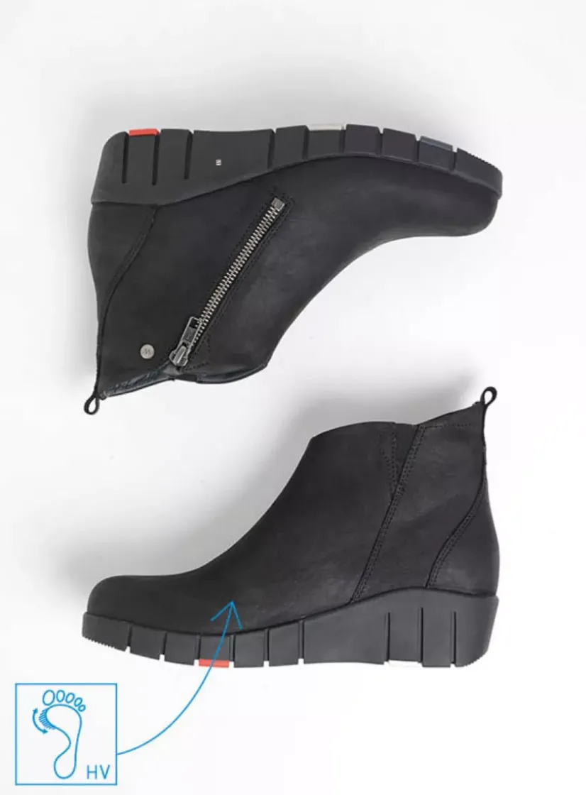 Wolky Phoenix HV - zwart nubuck<DAMES Herfst/Winter|Enkellaarsjes