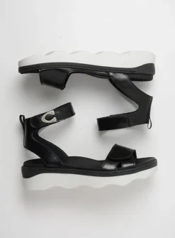 Wolky Plata - zwart/wit leer<DAMES Sandalen