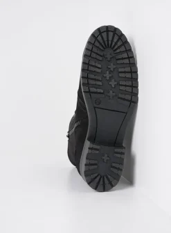 Wolky Quinta F2F - zwart nubuck<DAMES Veterlaarzen|Halfhoge Laarzen