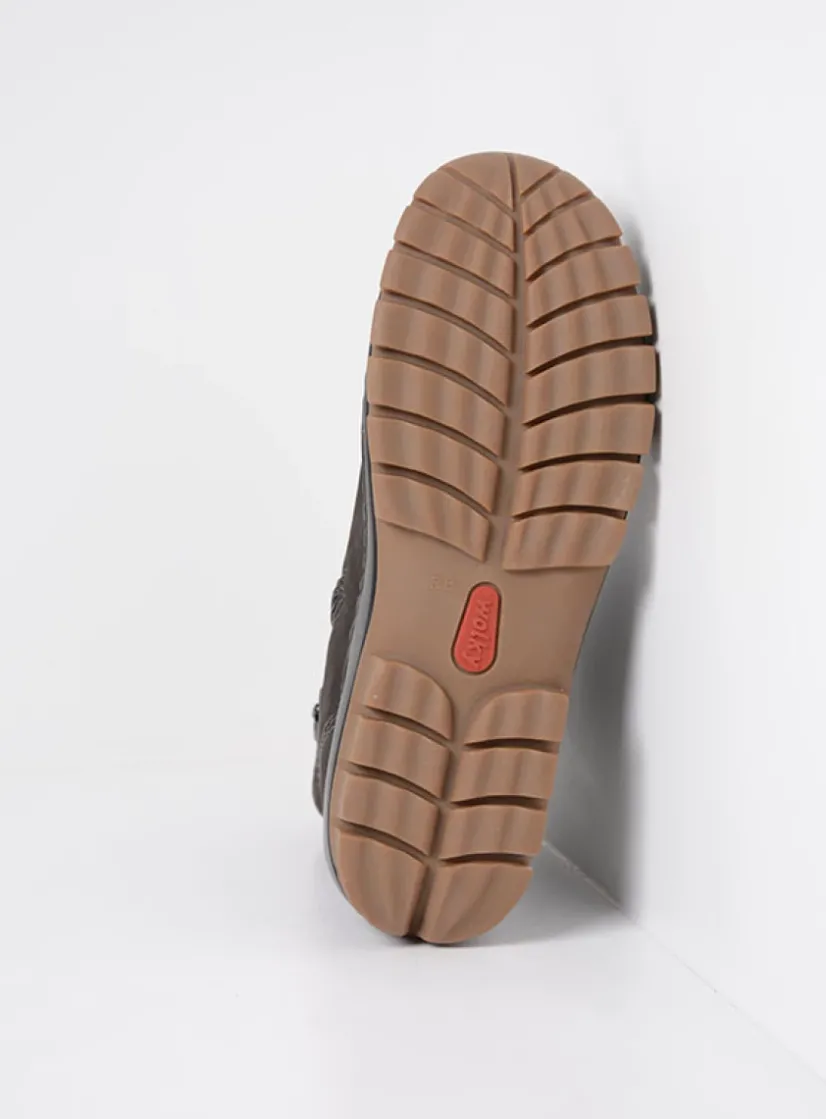 Wolky Reach - asfalt nubuck<DAMES Hoge Veterschoenen|Veterlaarzen