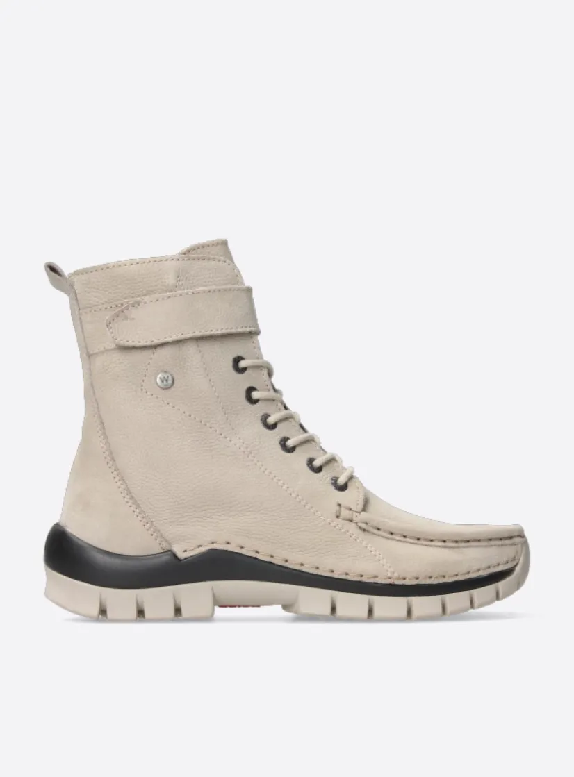 Wolky Reach - safari nubuck<DAMES Hoge Veterschoenen|Veterlaarzen