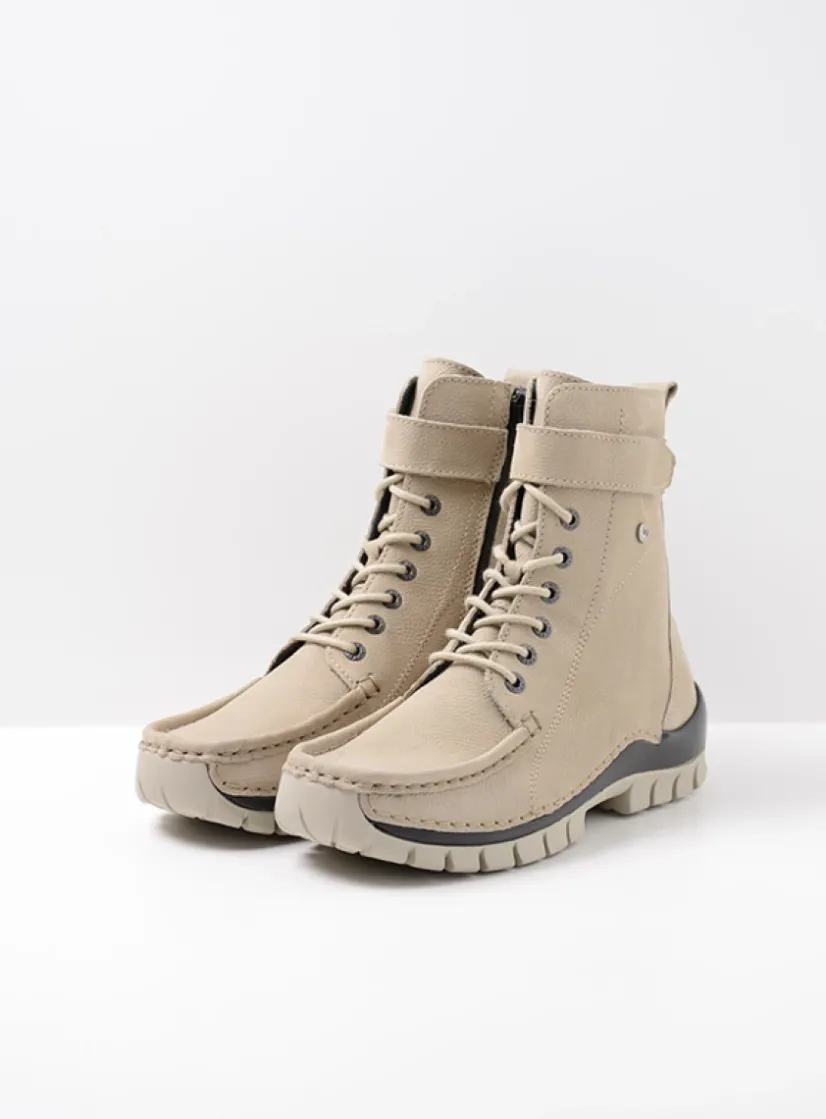 Wolky Reach - safari nubuck<DAMES Hoge Veterschoenen|Veterlaarzen