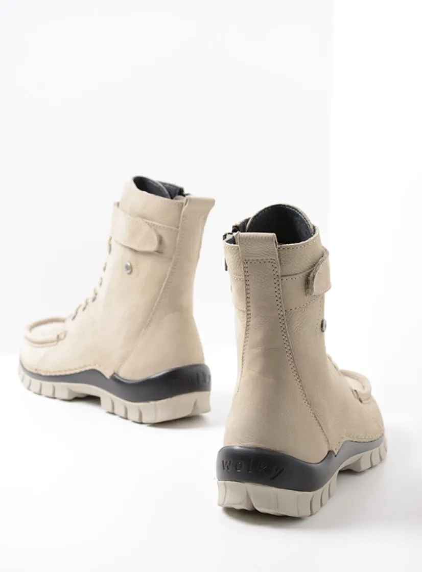 Wolky Reach - safari nubuck<DAMES Hoge Veterschoenen|Veterlaarzen
