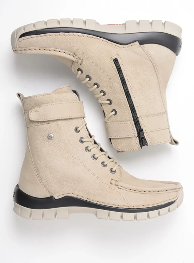 Wolky Reach - safari nubuck<DAMES Hoge Veterschoenen|Veterlaarzen