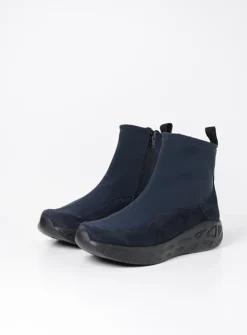 Wolky Rebound S2F - blauw stretch suede<DAMES Wandelschoenen|Sneakers
