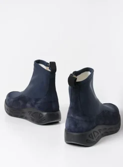 Wolky Rebound S2F - blauw stretch suede<DAMES Wandelschoenen|Sneakers