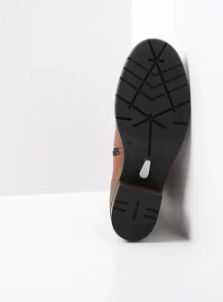 Wolky Rimbley - cognac leer<DAMES Veterlaarzen|Halfhoge Laarzen
